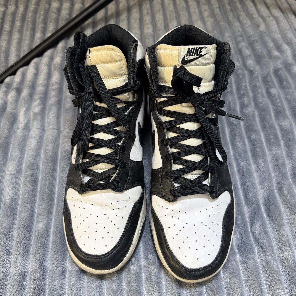 Nike Dunk High Black White High Top Sneaker DD1399-105 Leather Size 11 - Picture 2 of 8